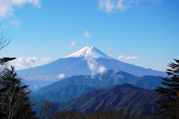 雪が被った富士山