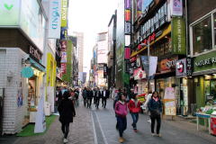 新宿のような感じで繁華街で、賑やか
